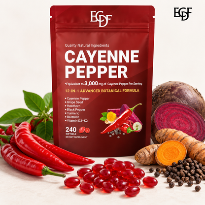 Cayenne softgels with the botanical ingredients