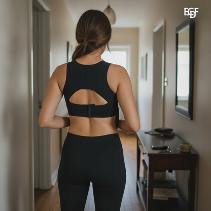 ECDF Wireless Posture Sports Bra — Adjustable Side Tension, No Underwire