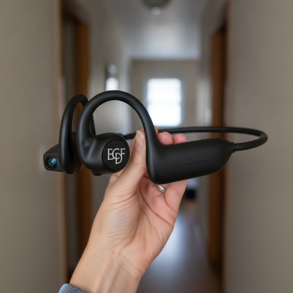 ECDF Open-Ear Sports Headphones with Built-In 8MP HD Camera