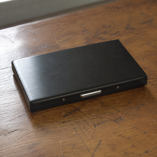 ECDF Slim Metal Card Holder — Stainless Steel, Accordion Interior