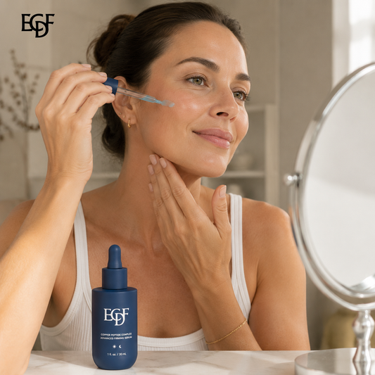 Applying the blue copper peptide serum