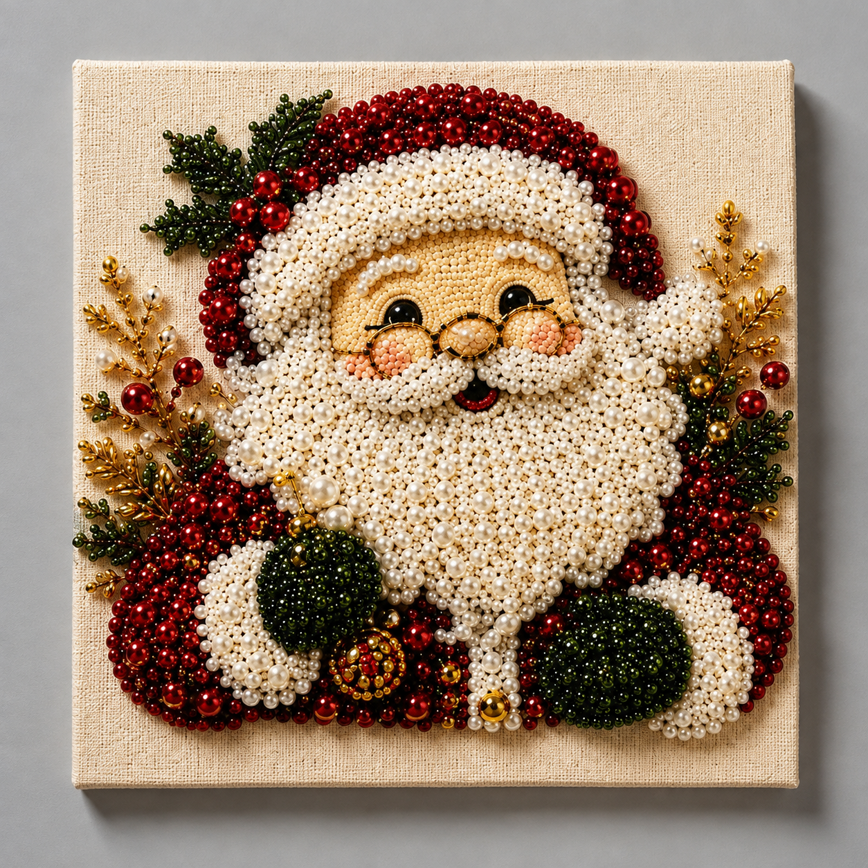 ECDF 3D Pearl Beaded Christmas Diamond Painting Kit — 8x8 in