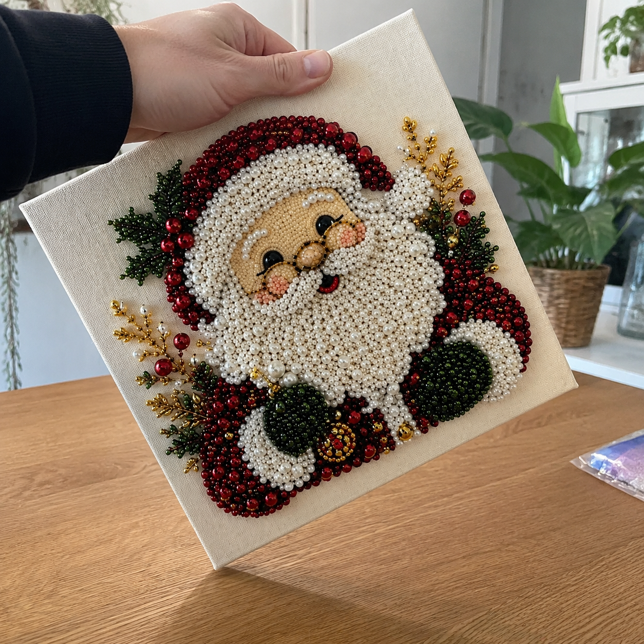 ECDF 3D Pearl Beaded Christmas Diamond Painting Kit — 8x8 in