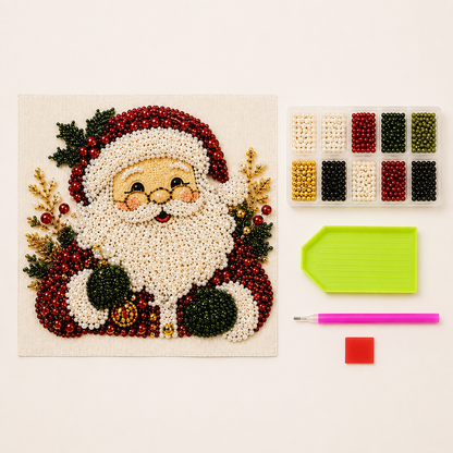 ECDF 3D Pearl Beaded Christmas Diamond Painting Kit — 8x8 in