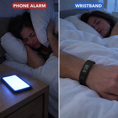A phone alarm wakes the partner, the ECDF wristband wakes only the wearer
