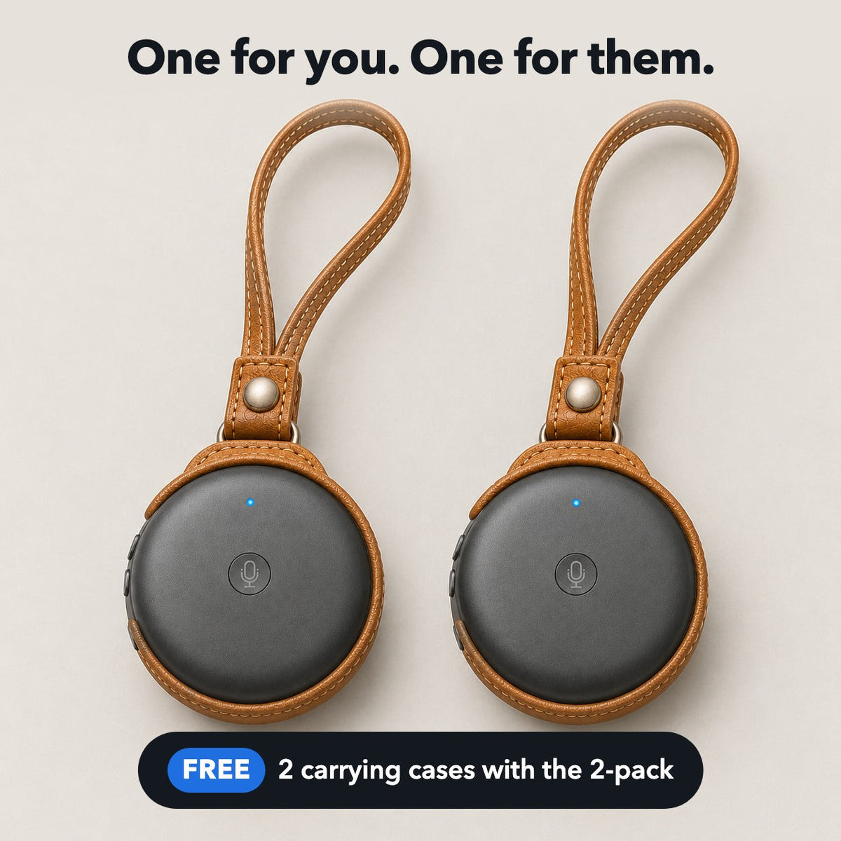 Two ECDF translators, each in a tan carrying case. Two carrying cases come with the 2-pack