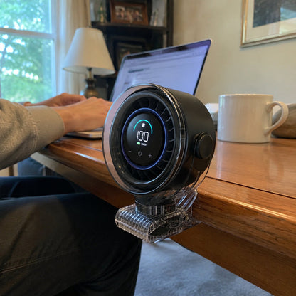 ECDF Clip & Desk Fan — 100 Speeds, Digital Display, 5000 mAh