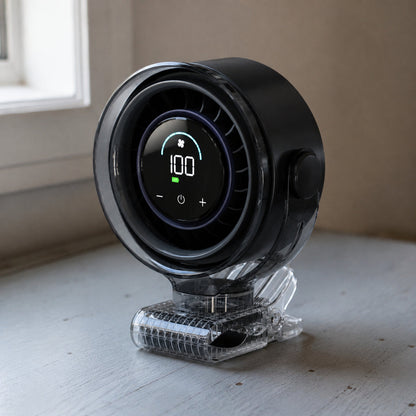 ECDF Clip & Desk Fan — 100 Speeds, Digital Display, 5000 mAh