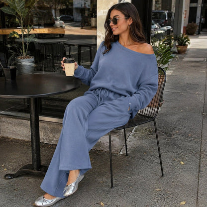 ECDF 2-Piece Lounge Set — Slouchy Top & Wide-Leg Pants