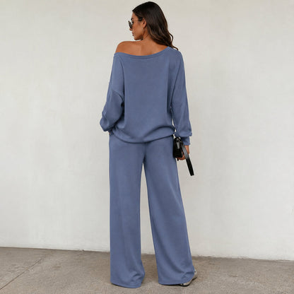 ECDF 2-Piece Lounge Set — Slouchy Top & Wide-Leg Pants