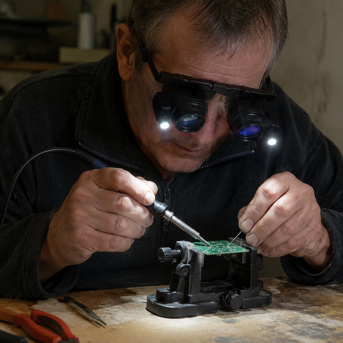 Head-Worn LED Magnifier