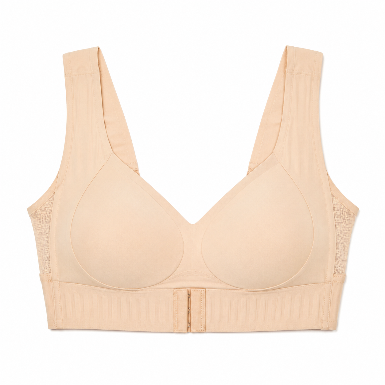 ECDF Front-Closure Posture Bra — Wireless, Wide-Strap Daily Support