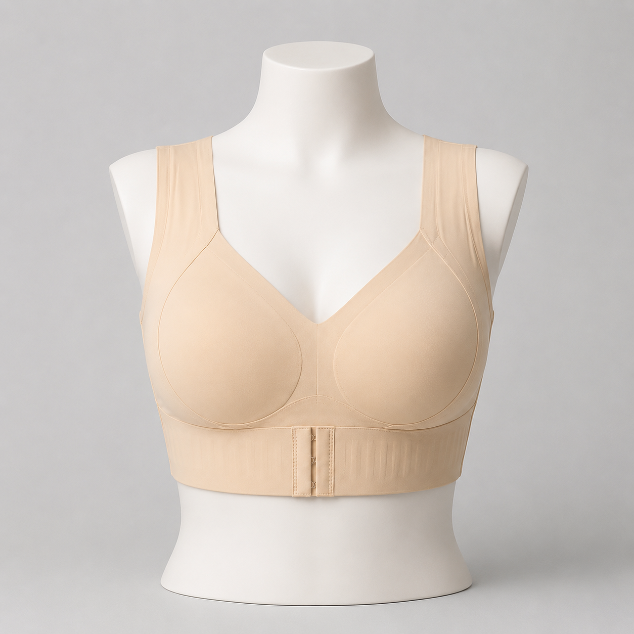 ECDF Front-Closure Posture Bra — Wireless, Wide-Strap Daily Support