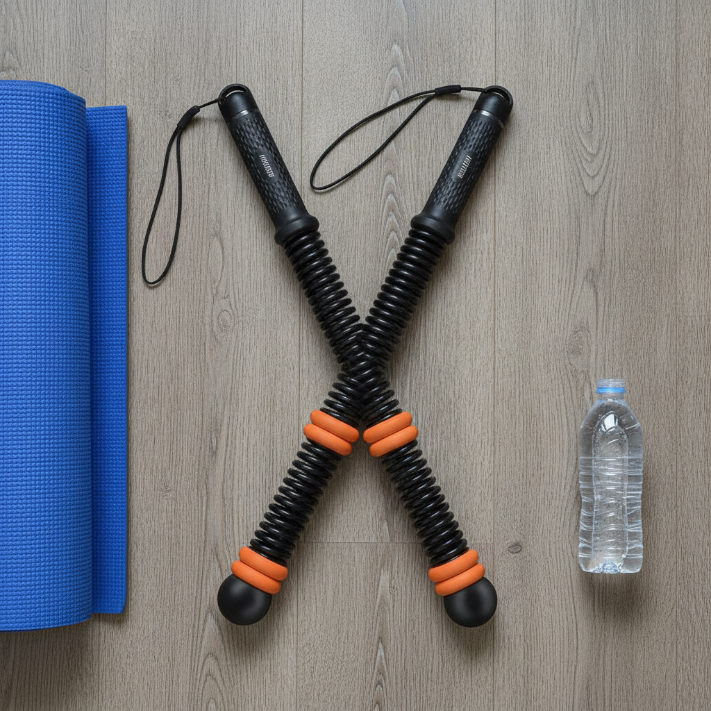 ECDF Cordless Battle Ropes — Adjustable Weighted Pair with Wrist Lanyards