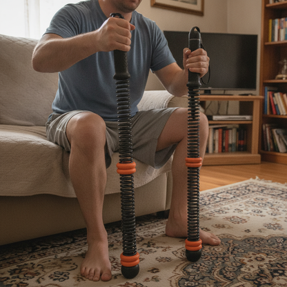 ECDF Cordless Battle Ropes — Adjustable Weighted Pair with Wrist Lanyards