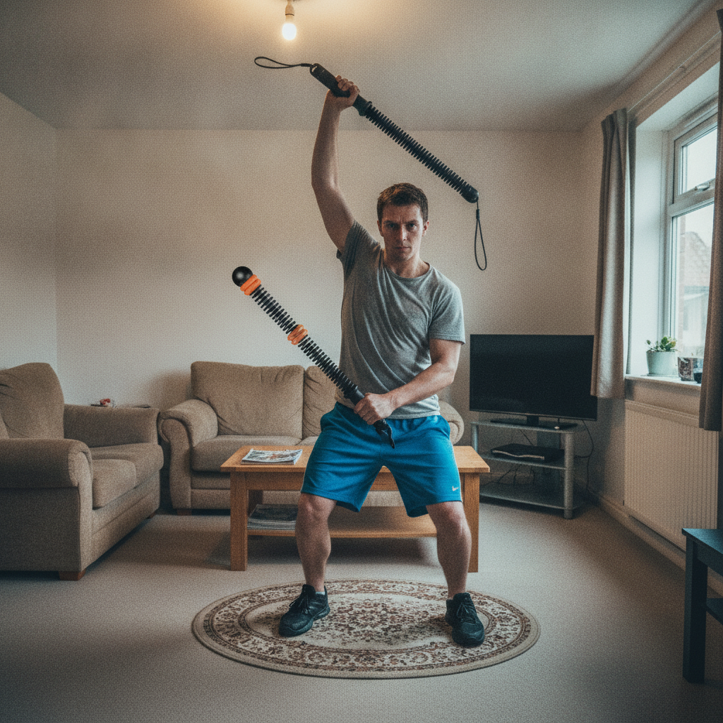 ECDF Cordless Battle Ropes — Adjustable Weighted Pair with Wrist Lanyards