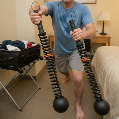 ECDF Cordless Battle Ropes — Adjustable Weighted Pair with Wrist Lanyards