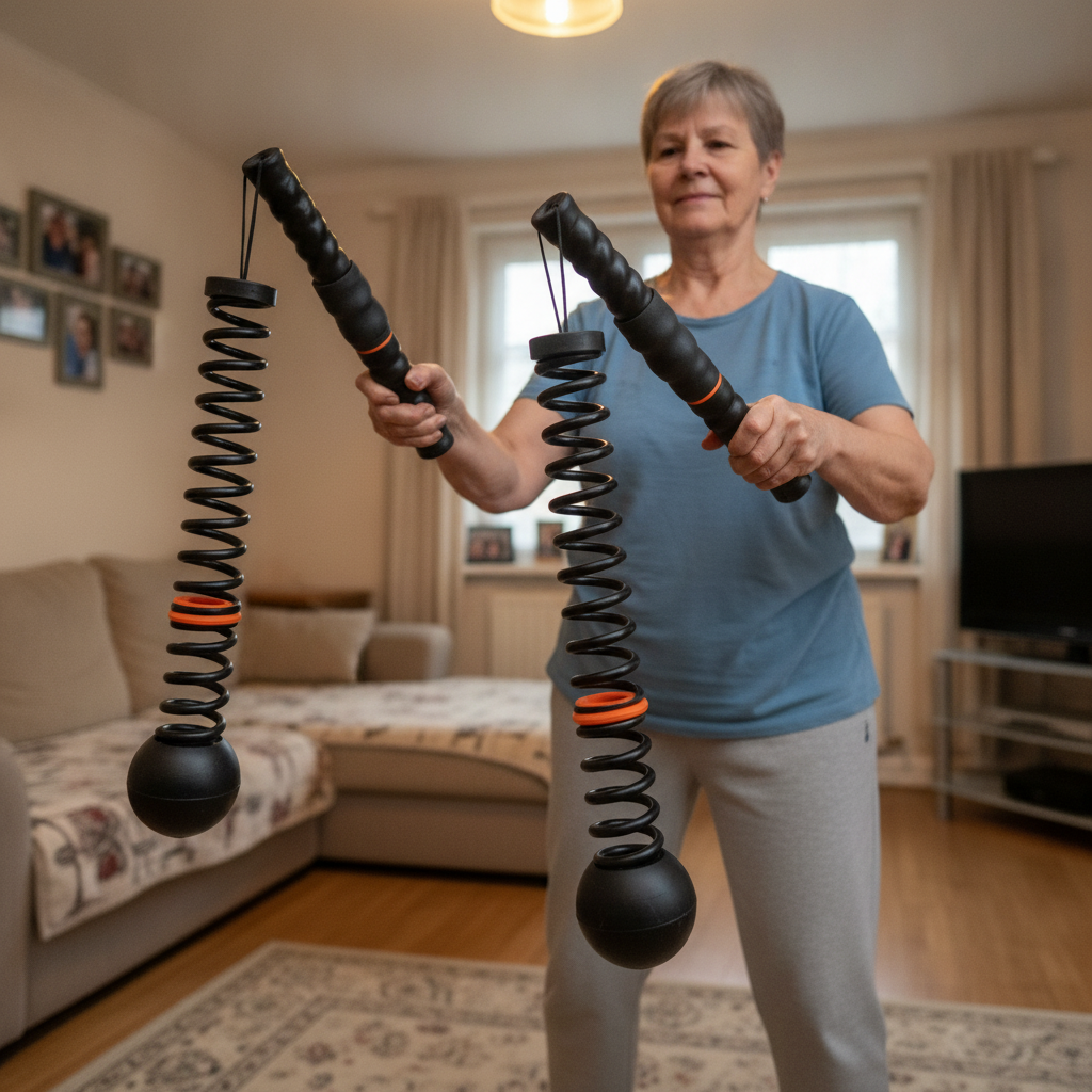ECDF Cordless Battle Ropes — Adjustable Weighted Pair with Wrist Lanyards