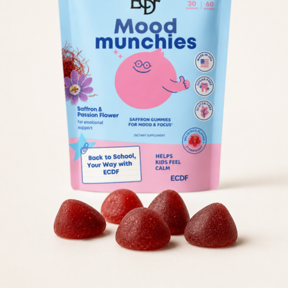 ECDF Mood Munchies — Saffron & Passion Flower Gummies for Kids