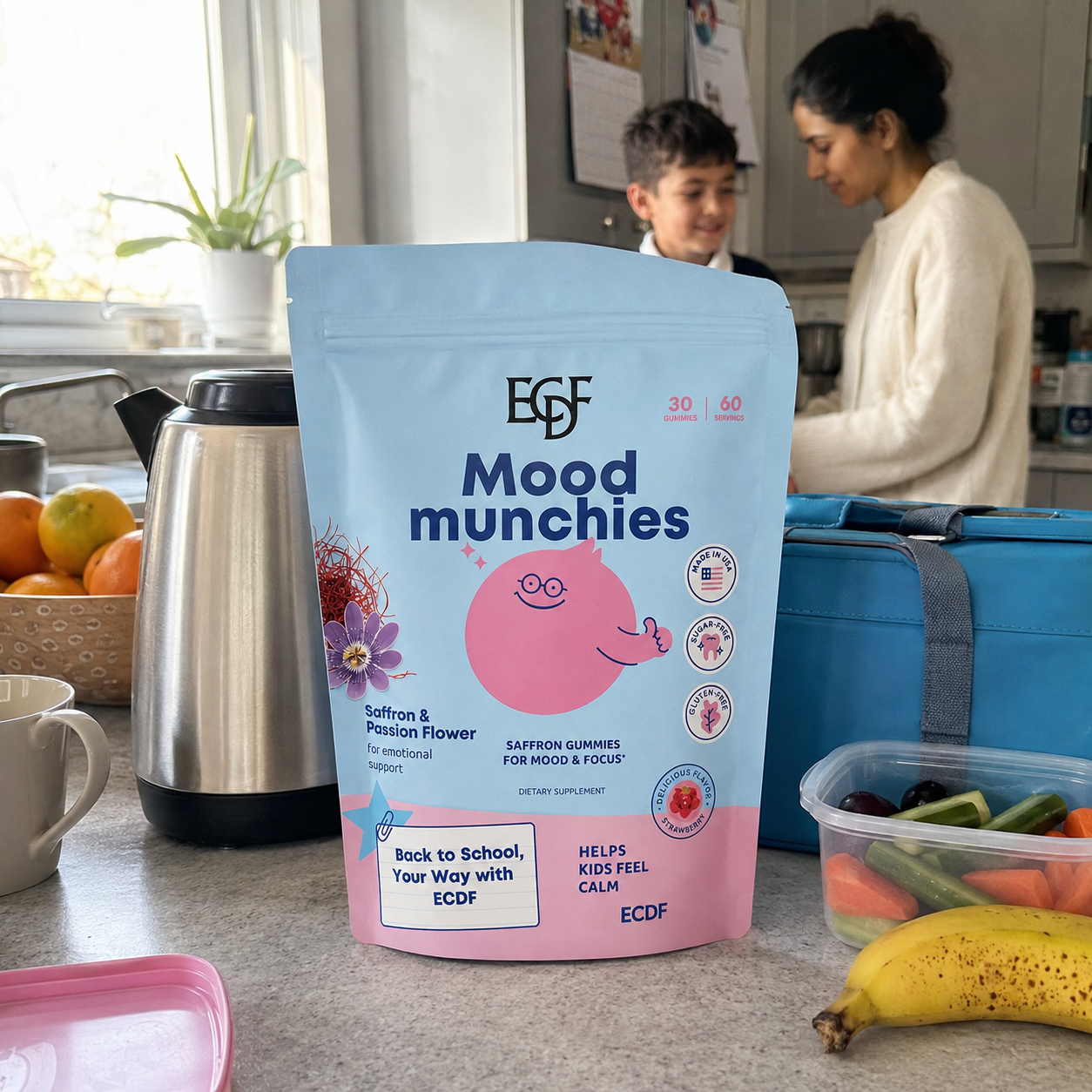 ECDF Mood Munchies — Saffron & Passion Flower Gummies for Kids