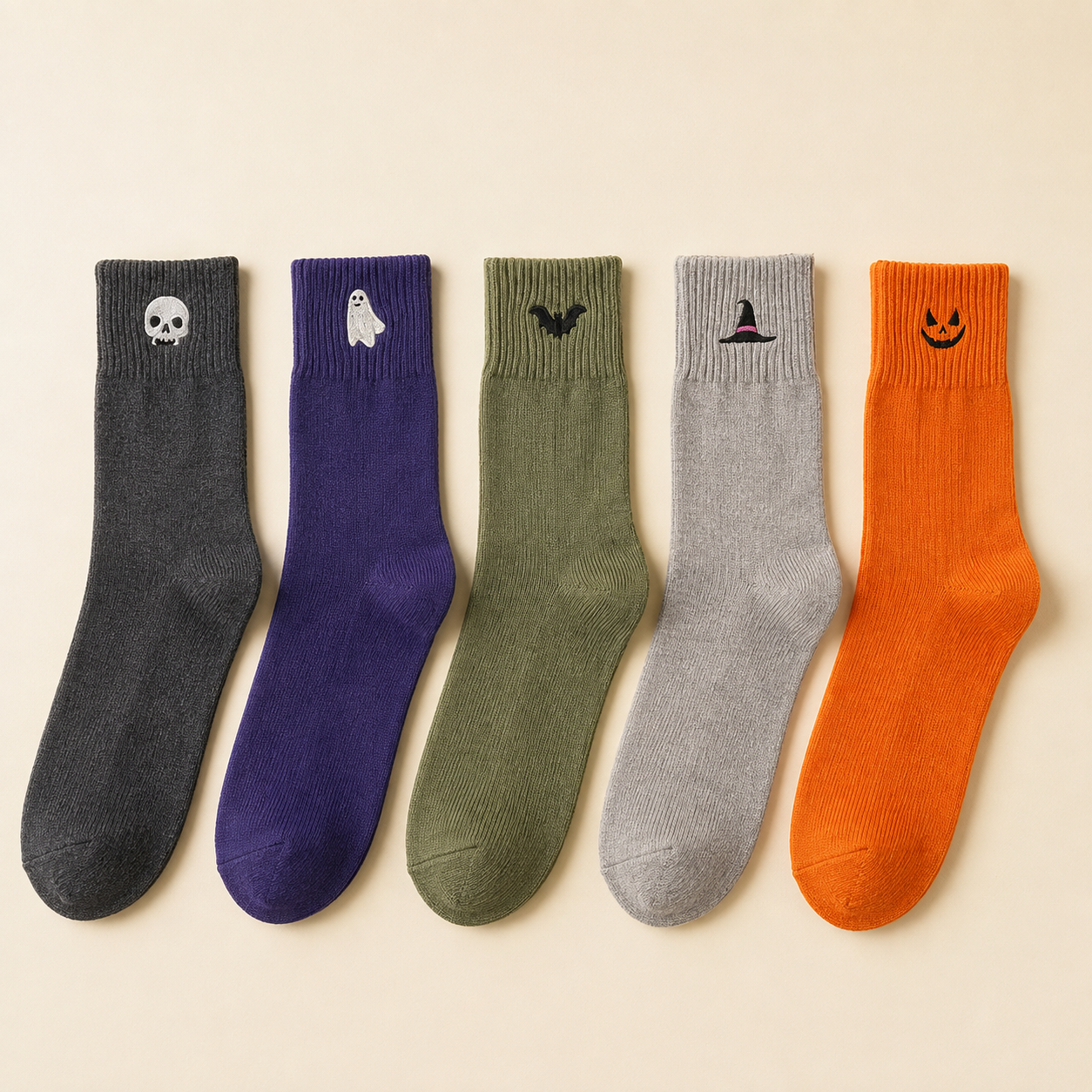 ECDF Halloween Crew Socks — 5-Pair Gift Box