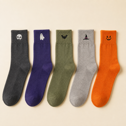 ECDF Halloween Crew Socks — 5-Pair Gift Box