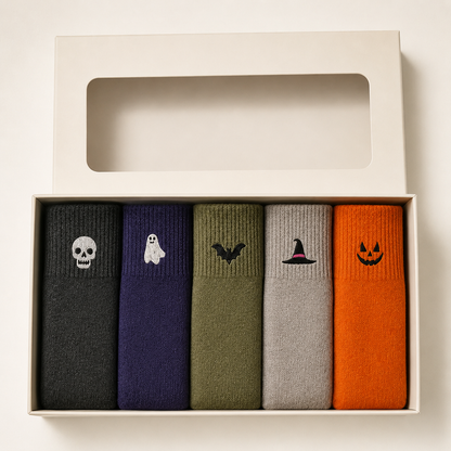 ECDF Halloween Crew Socks — 5-Pair Gift Box