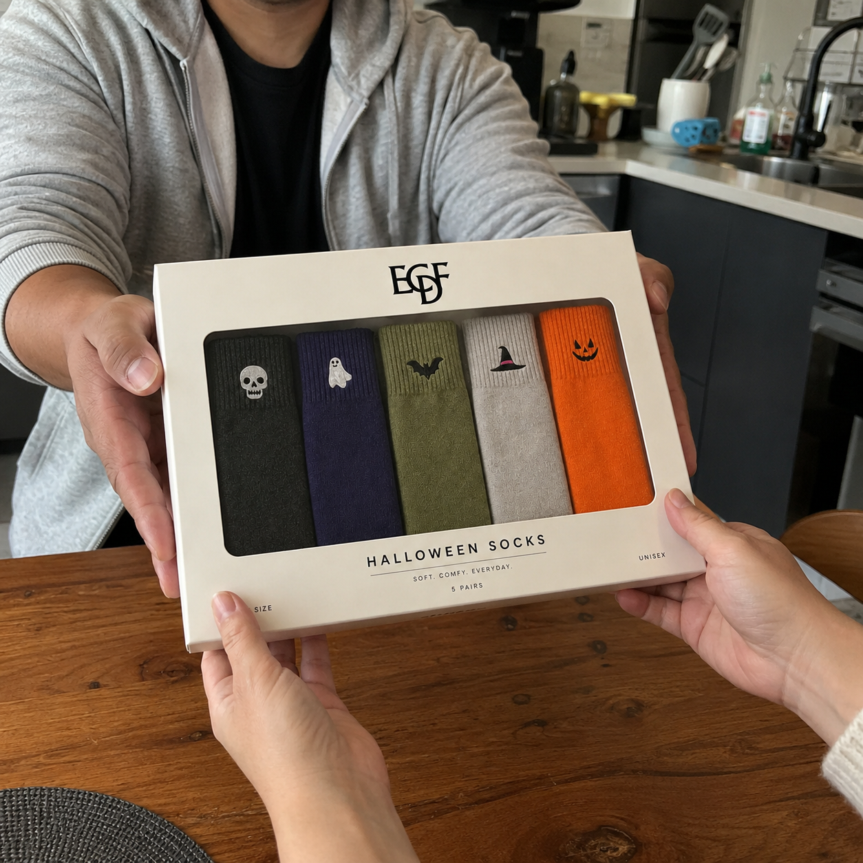 ECDF Halloween Crew Socks — 5-Pair Gift Box