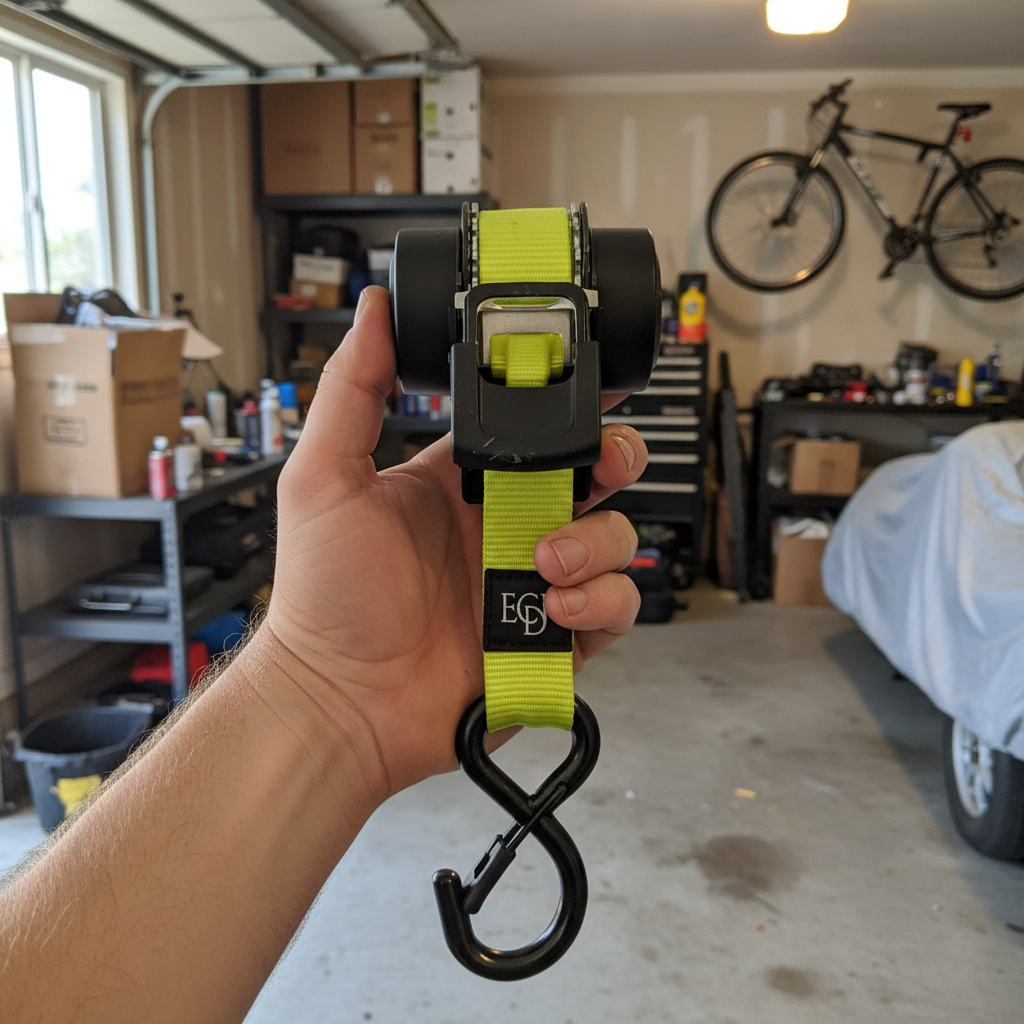 ECDF Auto-Retracting Ratchet Straps — 2-Pack Kit with Soft Loops