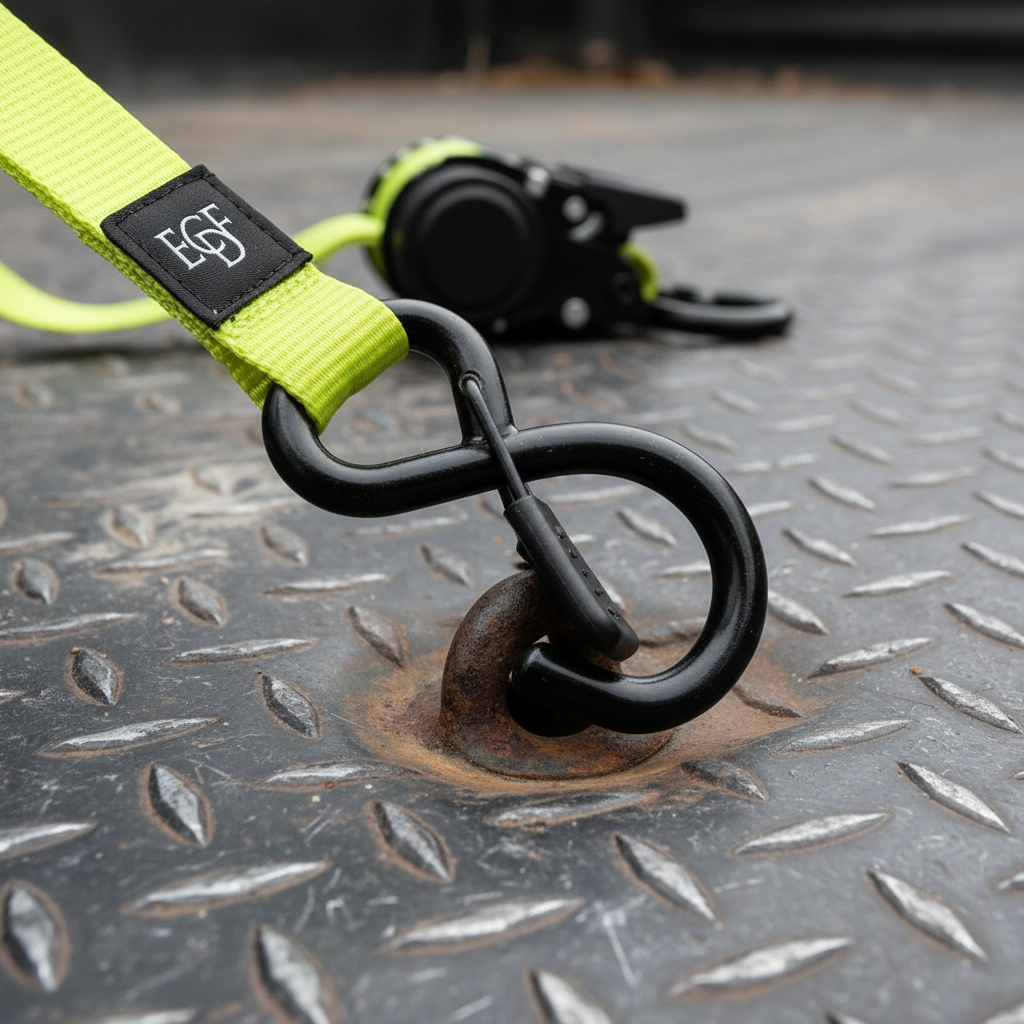 ECDF Auto-Retracting Ratchet Straps — 2-Pack Kit with Soft Loops