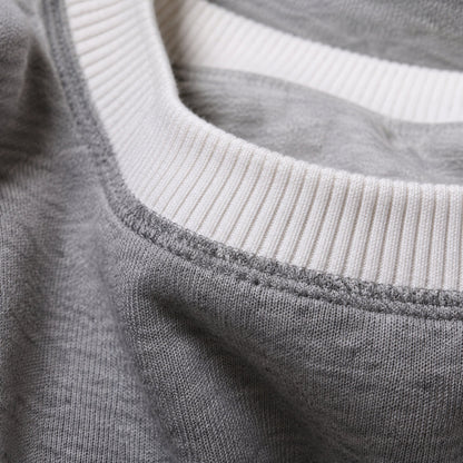 ECDF Layered-Look Sweatshirt — Oversized Crew, Contrast Ribbed Trim