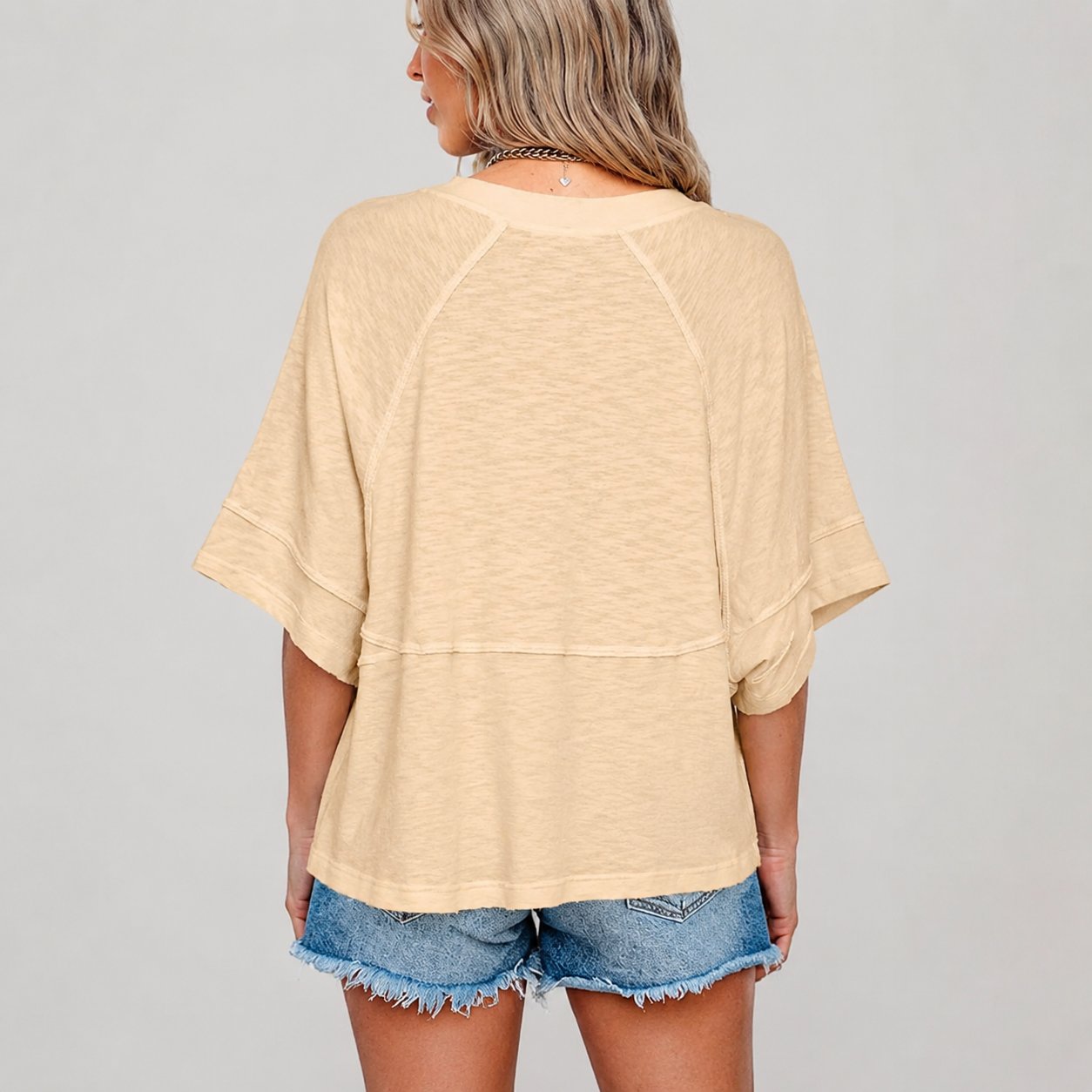 Women's Oversized Batwing Half-Sleeve Tee