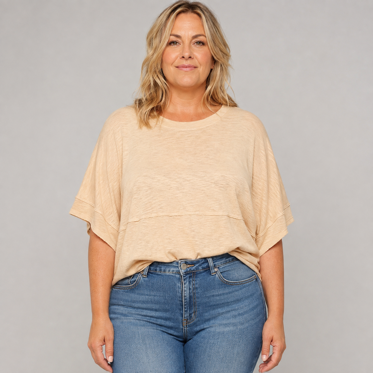 Women's Oversized Batwing Half-Sleeve Tee