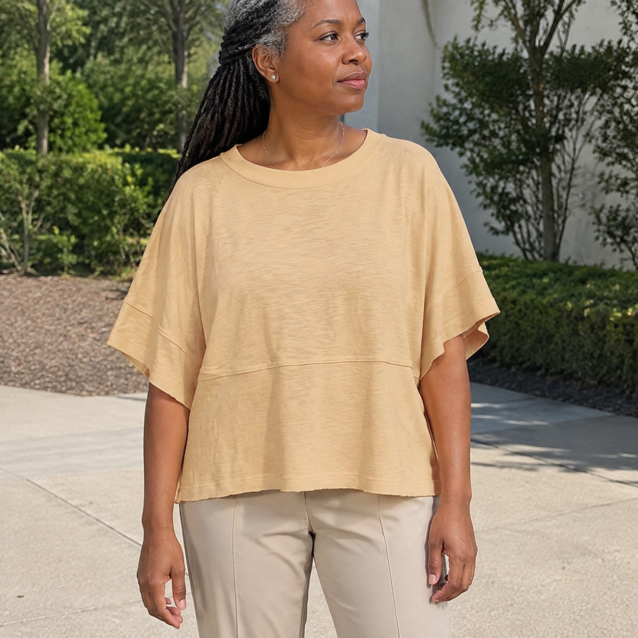 Women's Oversized Batwing Half-Sleeve Tee